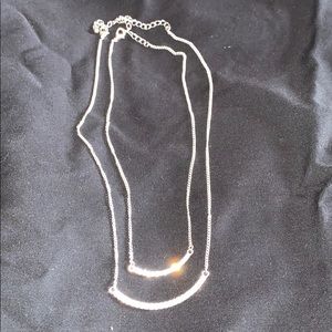 Silver and diamond necklace set